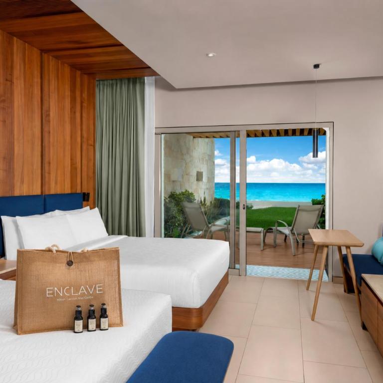 Hilton Cancun Mar Caribe All-Inclusive Resort - Habitación Enclave frente a la playa - 2 camas grandes - Planta baja - 4