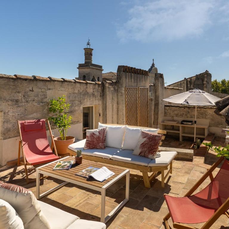 Uzès, Place aux Herbes, Penthouse - Le Belvédère - 360 city view Rooftop and Climatisation - une adresse d'exception - Appartement 2 Chambres - 2