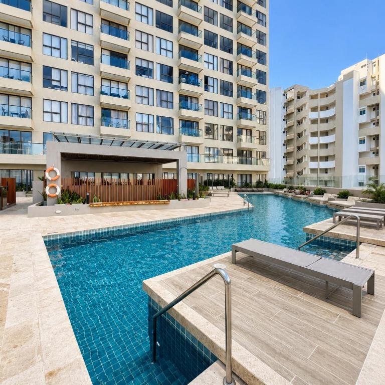 Apartaestudio con vista a la sierra y al mar con piscina, sauna y jacuzzi - One-Bedroom Apartment with Balcony and Sea View - 4