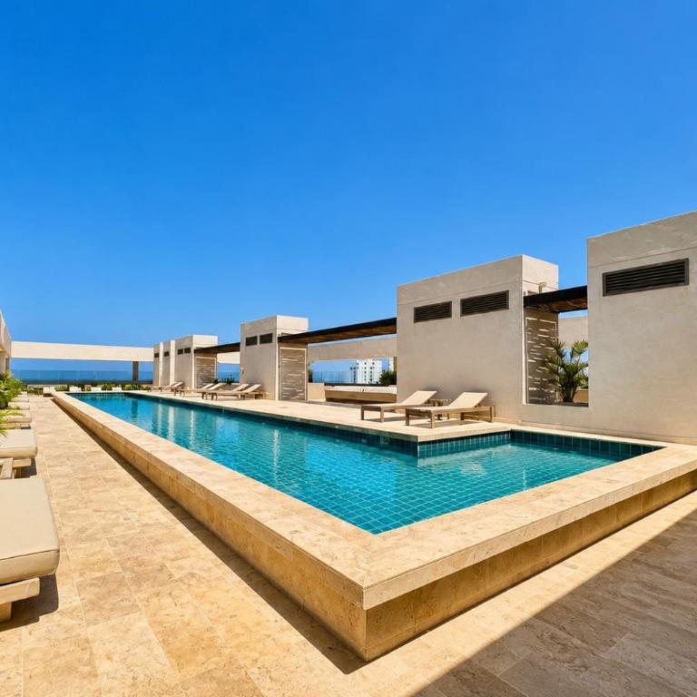 Apartaestudio con vista a la sierra y al mar con piscina, sauna y jacuzzi - One-Bedroom Apartment with Balcony and Sea View - 2