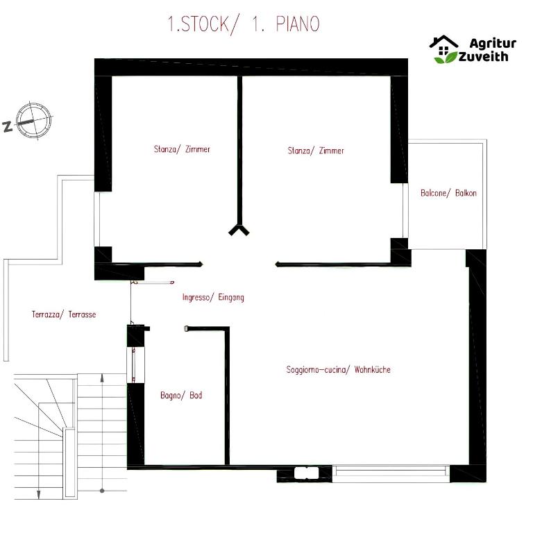 Agritur Zuveith - Appartamento con 2 Camere da Letto - 20