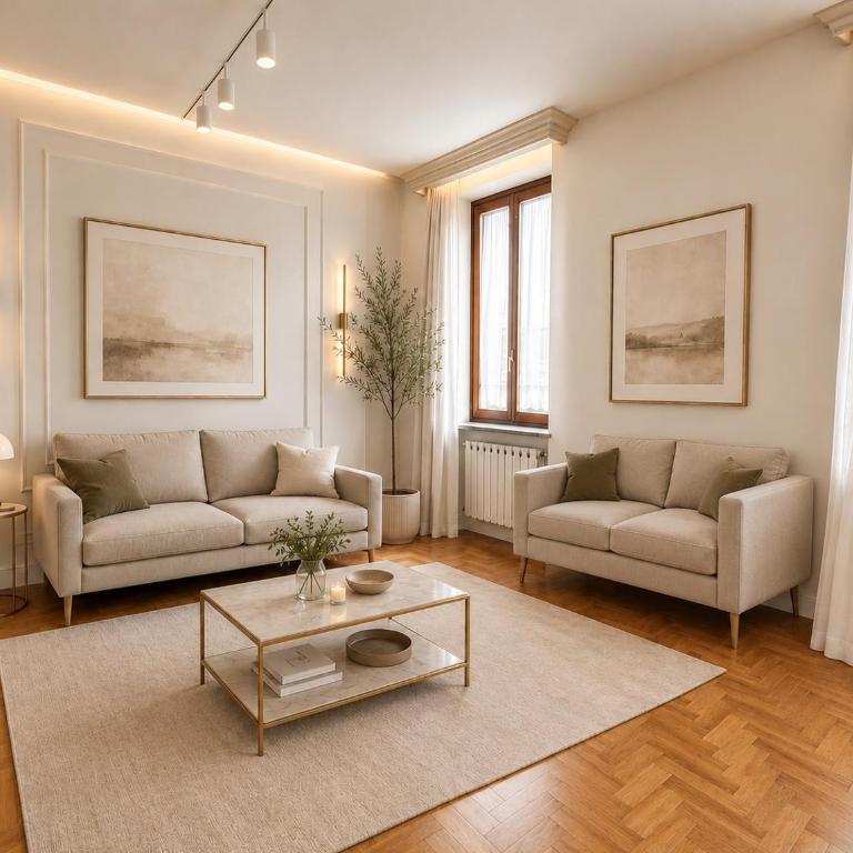 Duomo 2 min a piedi - 95mq Designer con Posto Auto Privato Incluso Aria Condizionata - Appartamento con 2 Camere da Letto - 1