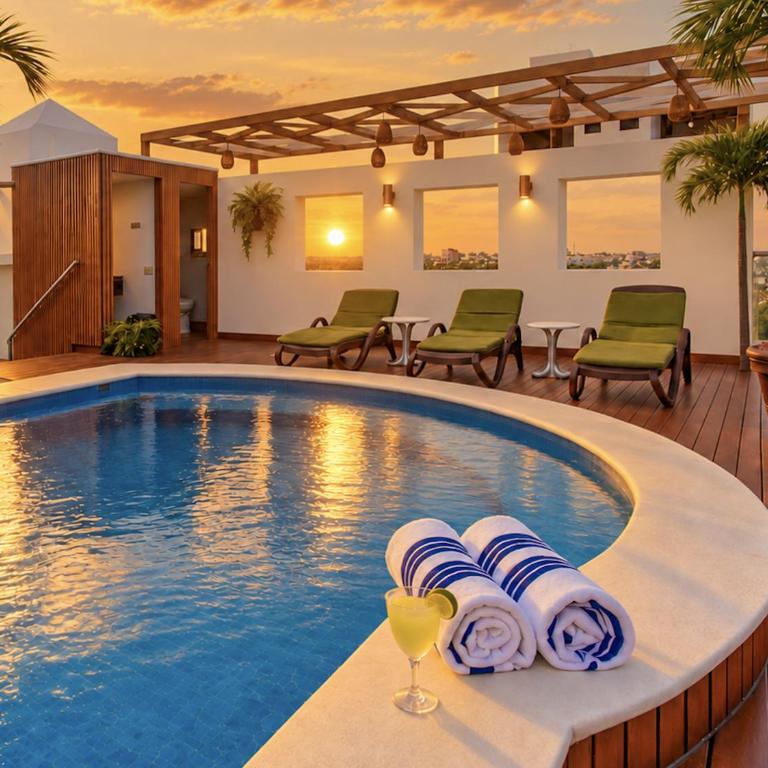 Tranquilo Suites with Rooftop Pool near Beach - Deluxe Suite mit Queensize-Bett - 1