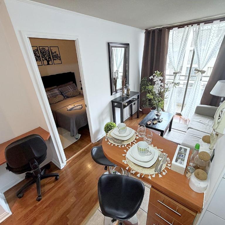 Apartamento con terraza cerca de las líneas de metro 2 y 3 y 5 ideal para turismo o trabajo - One-Bedroom Apartment - 5