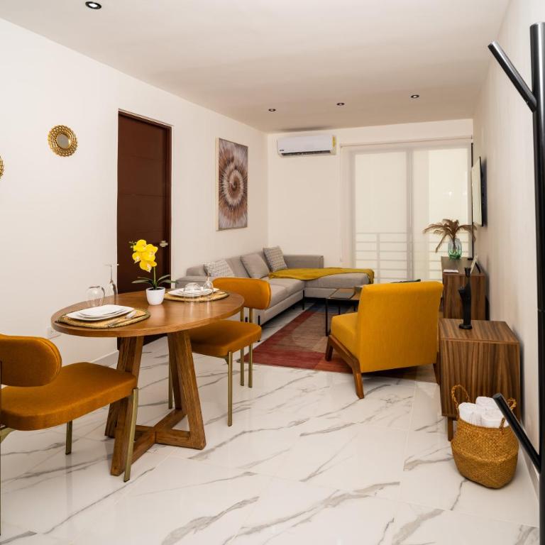 Ombu apartamentos con alberca, seguridad 24h, Wifi - Two-Bedroom Deluxe Apartment with Garden View - 10