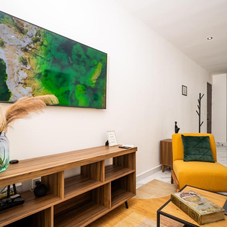 Ombu apartamentos con alberca, seguridad 24h, Wifi - Two-Bedroom Deluxe Apartment with Garden View - 3