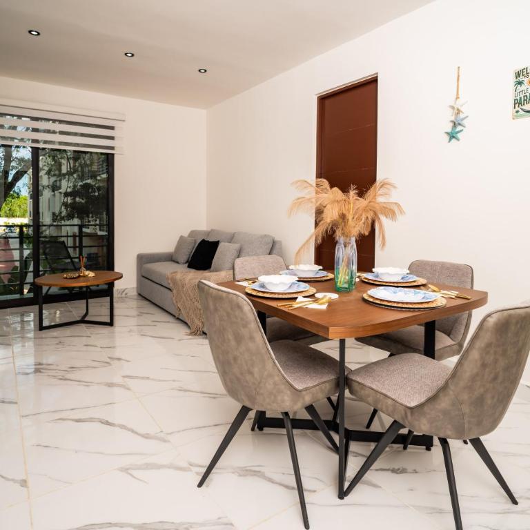 Ombu apartamentos con alberca, seguridad 24h, Wifi - Two-Bedroom Deluxe Apartment with Balcony - 6