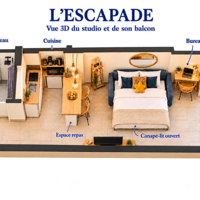L'Escapade Balcon Timone Parking Vélodrome - Appartement 1 Chambre - 5