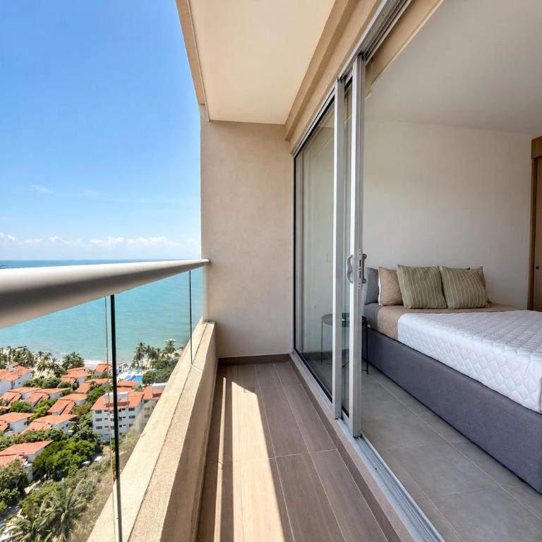 Piso 18 con balcón y vista al mar en Don Jaca, Santa Marta - One-Bedroom Apartment - 1