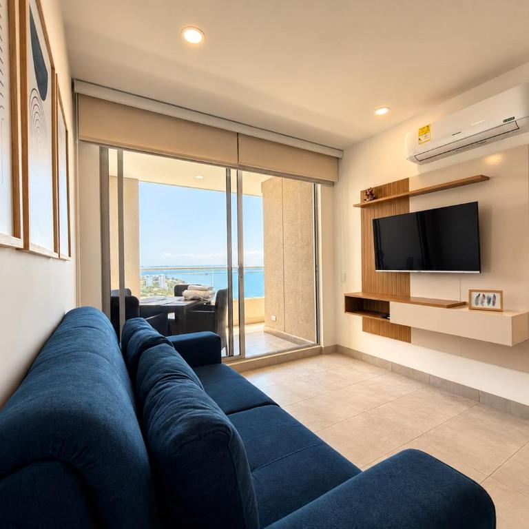 Piso 18 con balcón y vista al mar en Don Jaca, Santa Marta - One-Bedroom Apartment - 14