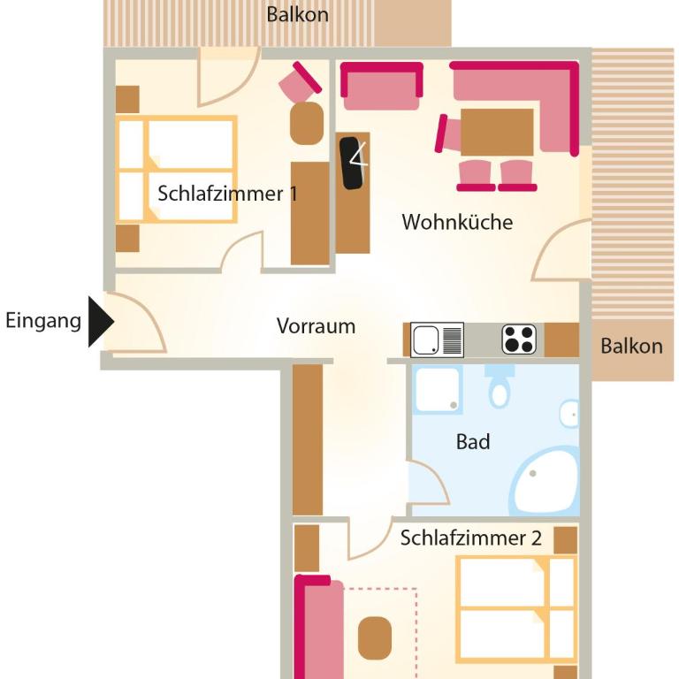 Appartements Olympia - Hippach Apartment mit 2 Schlafzimmern - 15