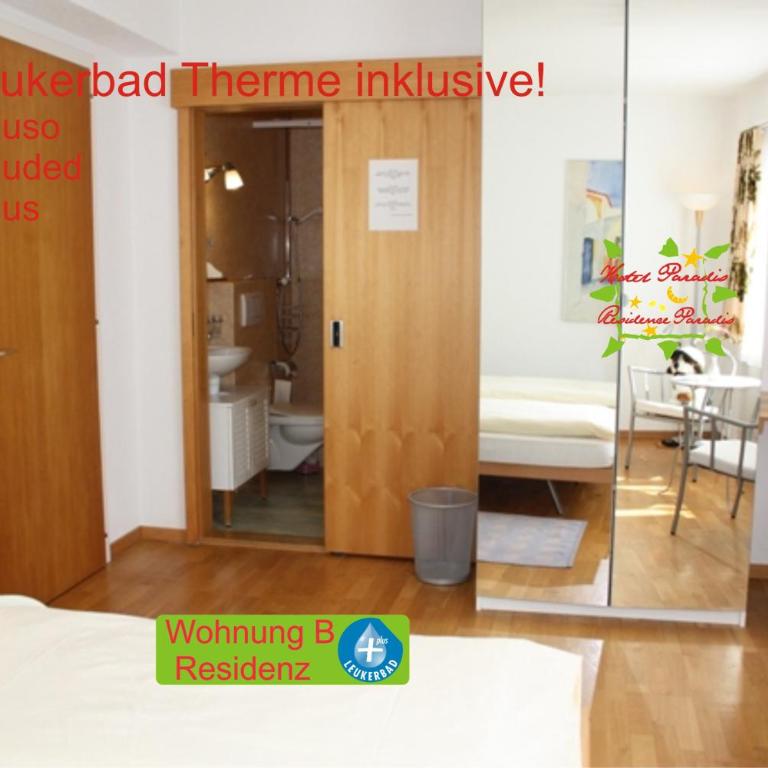 Hotel Paradis-Leukerbad-Therme - Apartment mit 3 Schlafzimmern und Balkon - 11