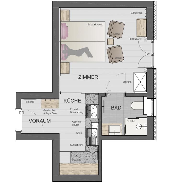 Fernerblick Apartments - Apartment mit 1 Schlafzimmer - 7
