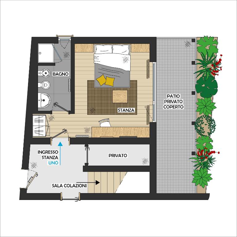 B&B Lupo - Camera Matrimoniale con Patio - 2