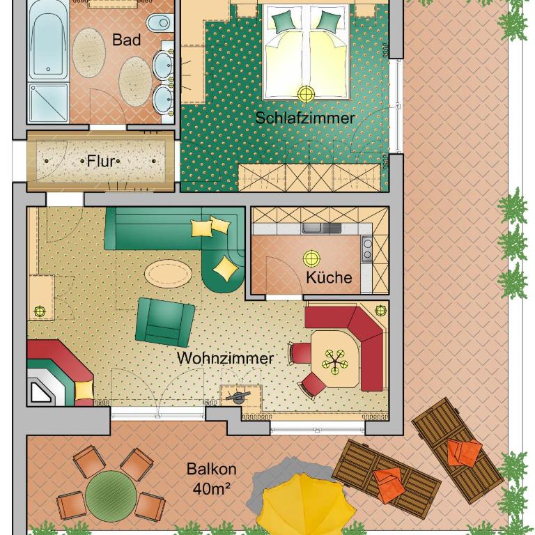 Appartements Kristall - Appartement avec Balcon - 8