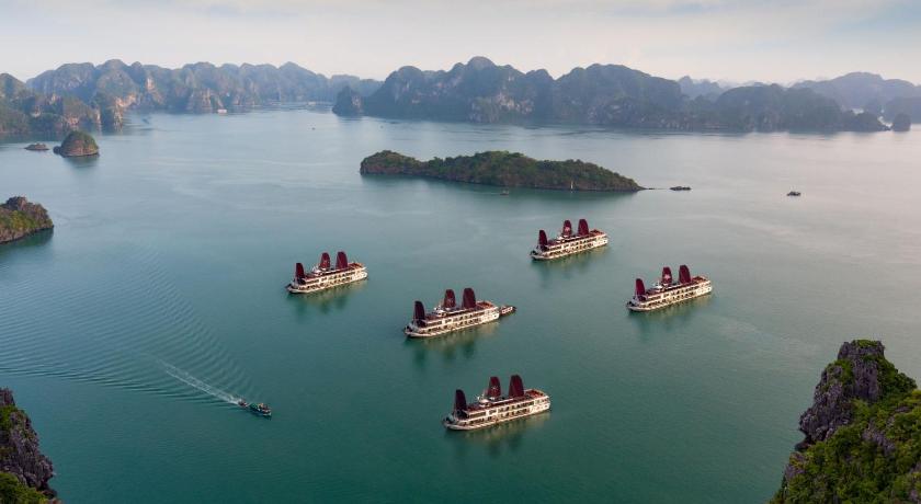 a number of boats in a body of water, Orchid Trendy Cruise in Hạ Long