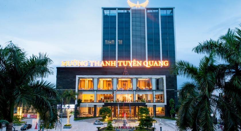 a large building with a clock on the front of it, Muong Thanh Grand Tuyen Quang Hotel in Tuyen Quang