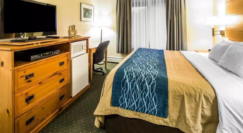 a hotel room with a bed and a television, Quality Inn Kodiak in Kodiak (AK)