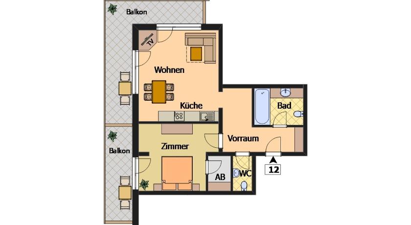 Egy hálószobás apartman - erkéllyel