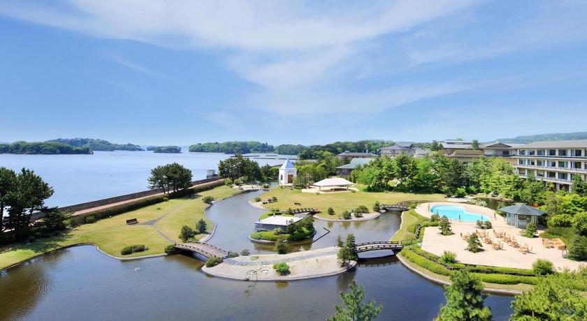 a large body of water with a bridge over it, Matsushima Ichinobo in Matsushima