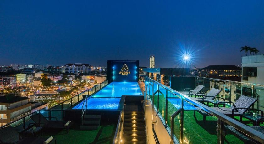 a city with a lot of buildings and a clock tower, Acqua Hotel (SHA Plus+) in Pattaya