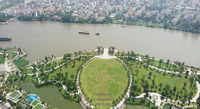 a large body of water surrounded by tall buildings, Capitalland's Service Apartment Landmark 6 Vinhomes in Ho Chi Minh City