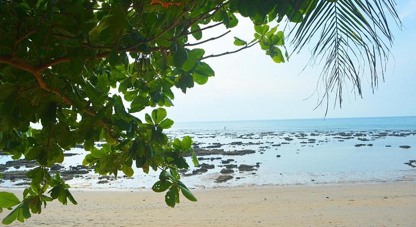 a beach with palm trees and palm trees, Lanta Family Resort in Koh Lanta