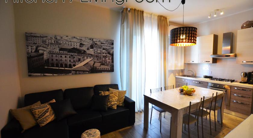 a living room with a couch a table and a coffee table, Room & Breakfast Nettuno 29 in Bologna
