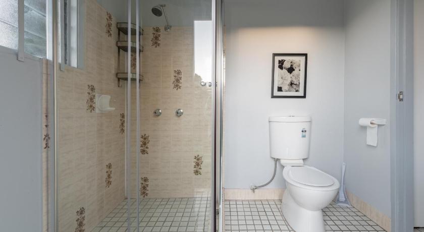 a bathroom with a toilet and a shower stall, Boutique Private Rm situated in the heart of Burwood 7 - ROOM ONLY in Sydney