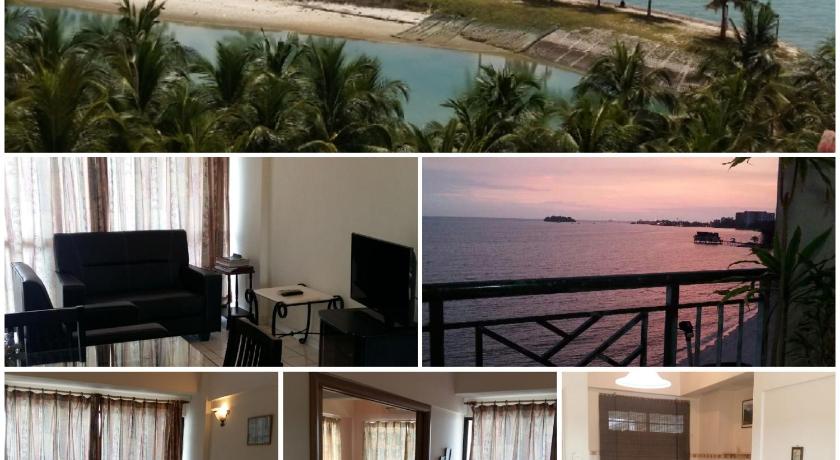 a collage of photos of a beach with a view of the ocean, PD Seafront Holiday Apartments in Port Dickson