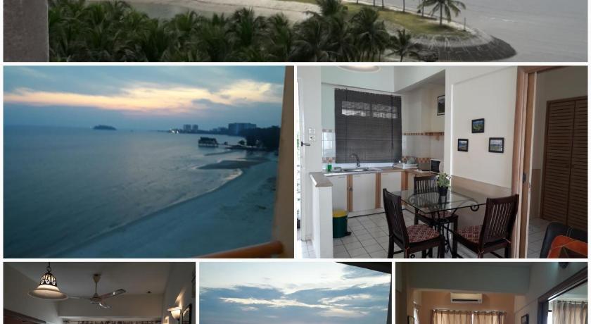a series of photos of a beach with boats, PD Seafront Holiday Apartments in Port Dickson