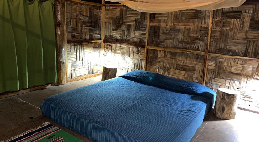 a bed room with a blue bedspread and a blue wall, Emerald Gecko Resort-Neil Island in Andaman and Nicobar Islands