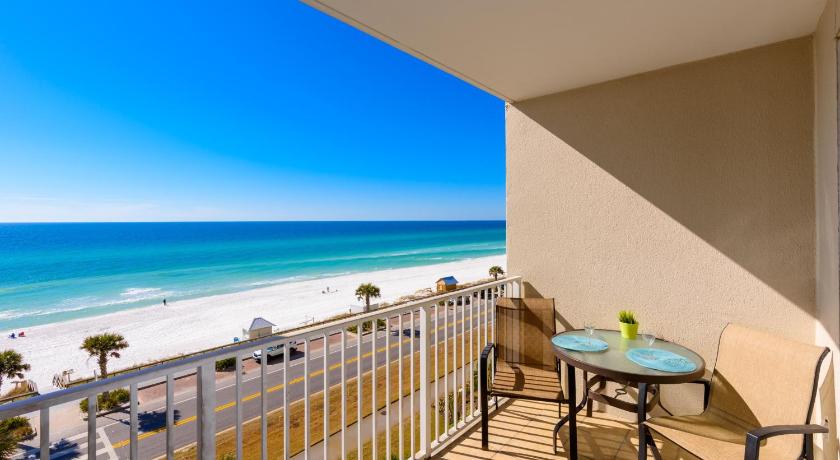a view from a balcony of a beach with a view of the ocean, Majestic Sun 512A-2BR 2BA- flr 5 Sleeps 6 in Destin (FL)