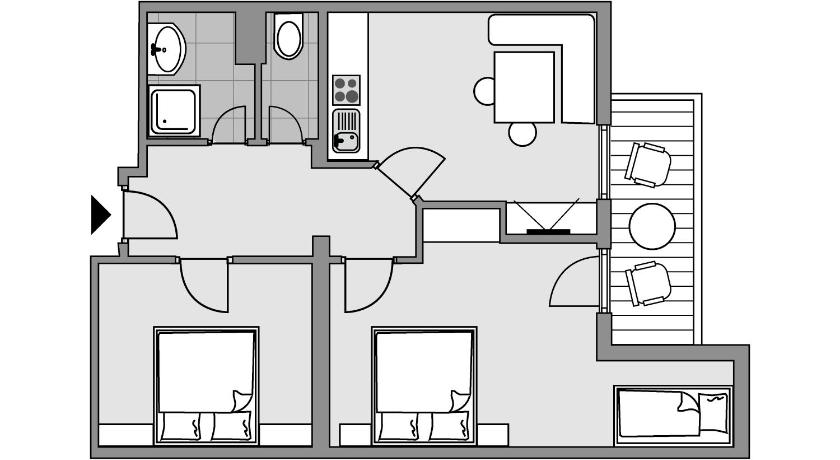Image of Two-Bedroom Apartment with Balcony - Annex 6