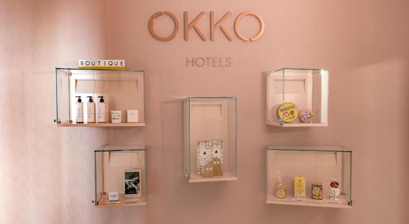 a shelf with many different types of items on it, OKKO Hotels Lille Centre in Lille