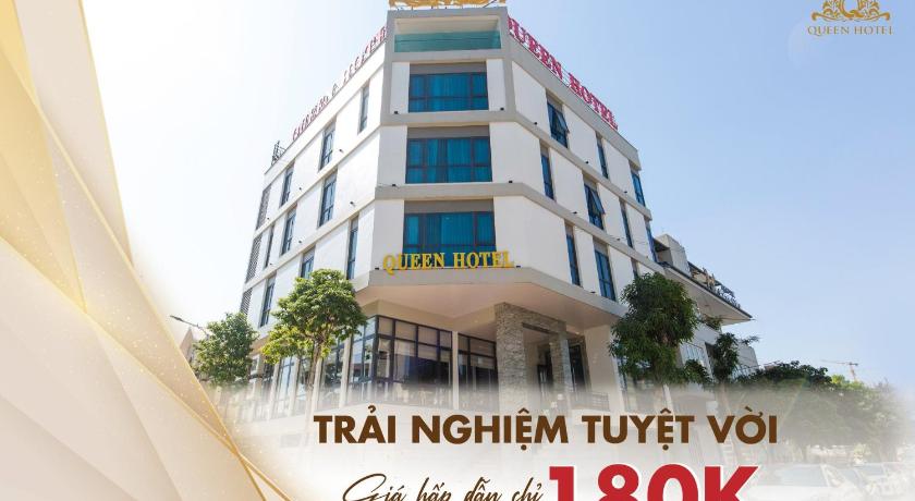 a large building with a sign on the front of it, Queen Hotel Hoang Gia in Thai Nguyen