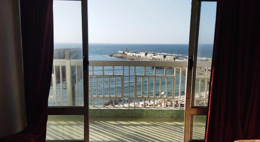a view from the balcony of a hotel room, Gleem SeaView in Alexandria