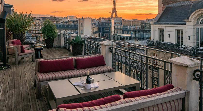 Balcony/terrace, Hotel Marignan Champs Elysees in Paris