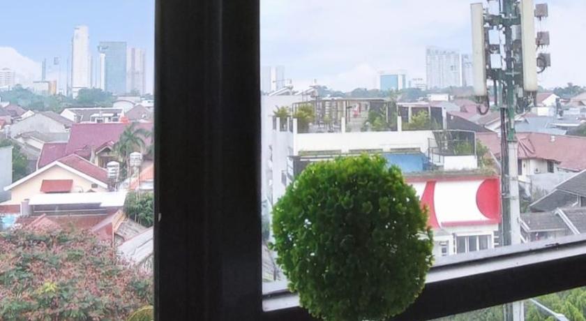 a plant sitting on top of a table in front of a window, NYENYAK MRT Lebak Bulus Simatupang in Jakarta