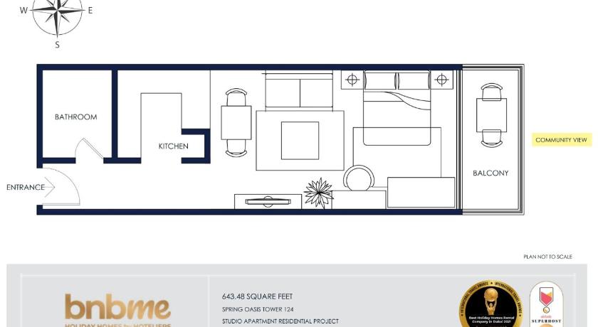 bnbme homes - Stylish Studio Silicon Oasis - 124 photo