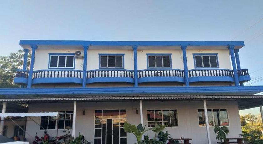 a blue and white house with a blue roof, James & oi homestay in Udon Thani