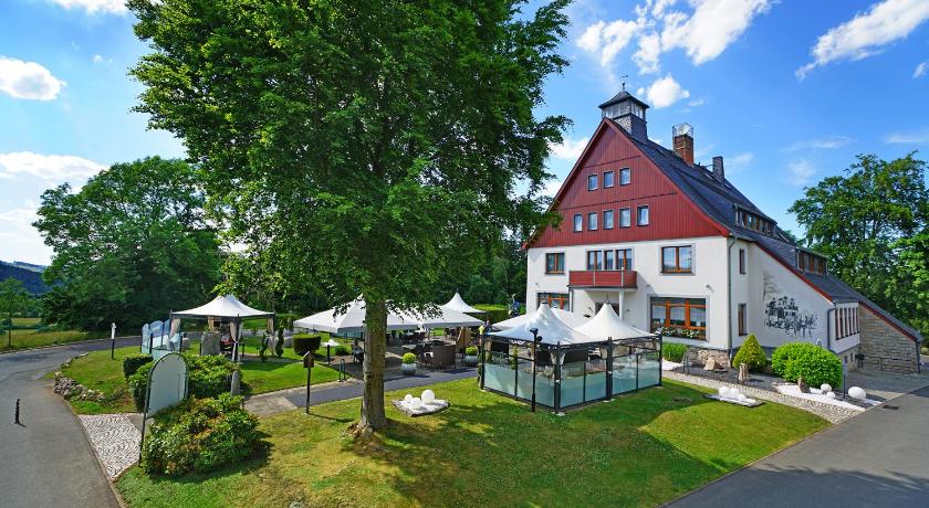 a house that has a tree in front of it, Hotel und Restaurant Buhlhaus in Eibenstock