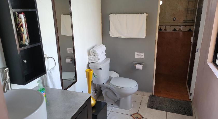 a bathroom with a toilet and a sink, Casa D' los Rios in Calvillo