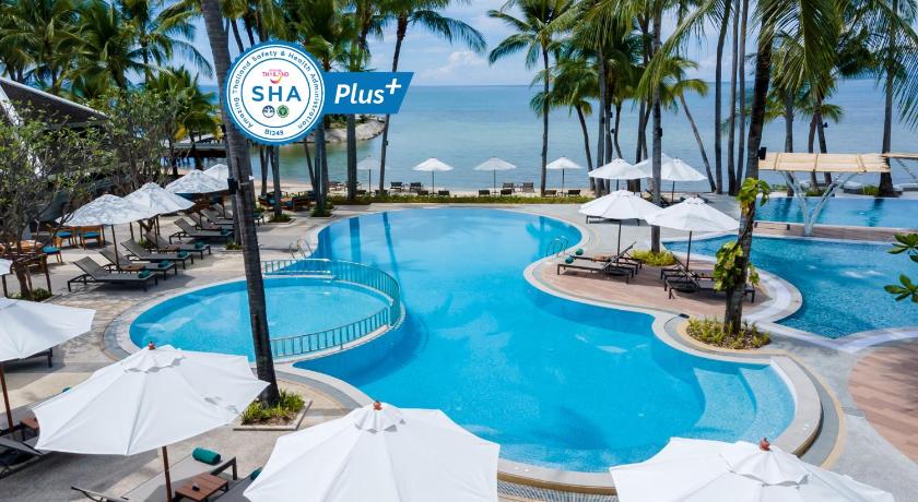 a beach area with a pool, beach chairs, and umbrellas, Outrigger Koh Samui Beach Resort (SHA Extra Plus) in Koh Samui