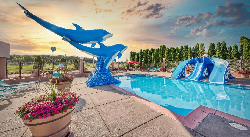 레이트 델턴 (WI) Grand Marquis Waterpark Hotel & Suites 2성급 숙소 레스토랑