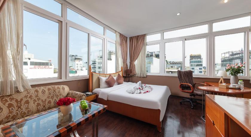 ハノイ Golden Sunshine Villa Hotel and Travel 4つ星 ホテル ロビー