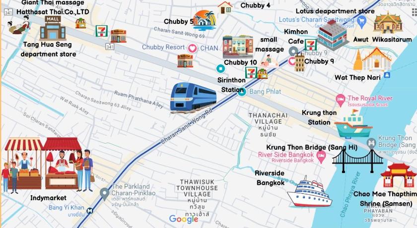 방콕 Chubby 5 Room 5 2성급 싱글룸 전망