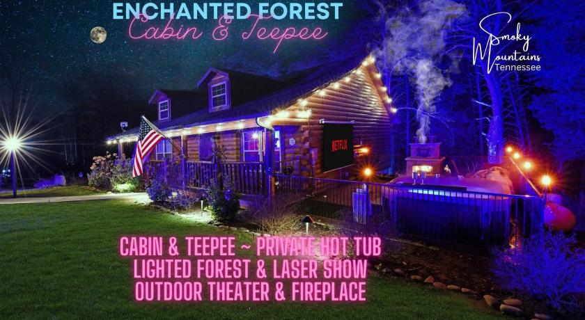 세비어빌 (TN) Enchanted Forest Cabin And Teepee! Lights & Laser Show! Private Hot Tub! Unique Stay! 5성급 숙소 객실