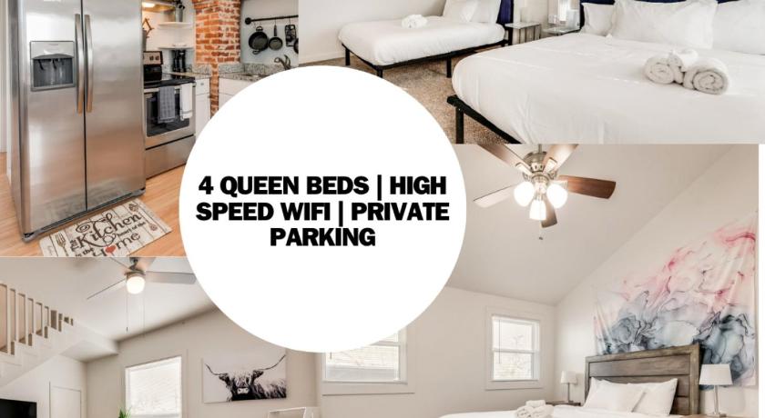 Fort Worth 4 Queen Beds High Speed Wifi Private Parking 4-Star Accommodation room