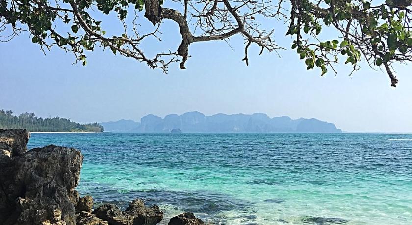 a beach with a tree and some rocks, Tonsai Bay Resort in Krabi